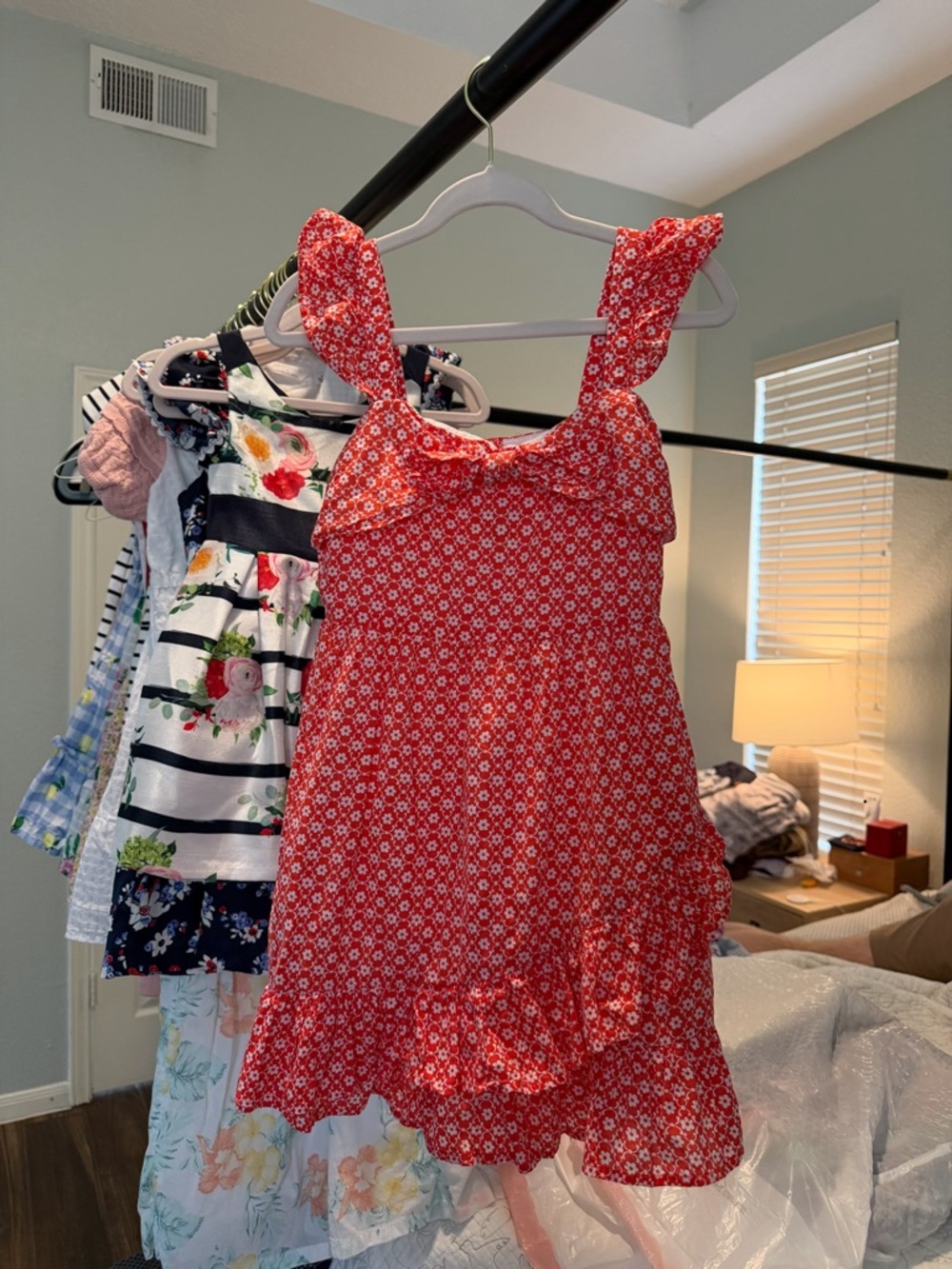 Janie and Jack Red/ Orange Floral Sundress